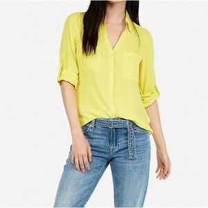 EXPRESS Portofino Slim Button Down Top